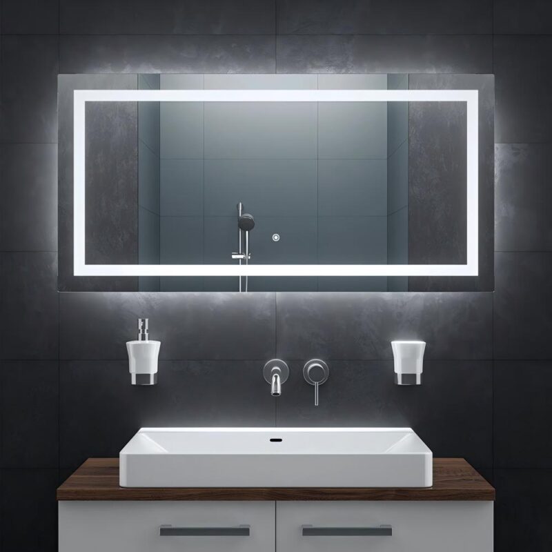 Rectangle Anti-fog Bathroom Mirror With Lighting-X102V
